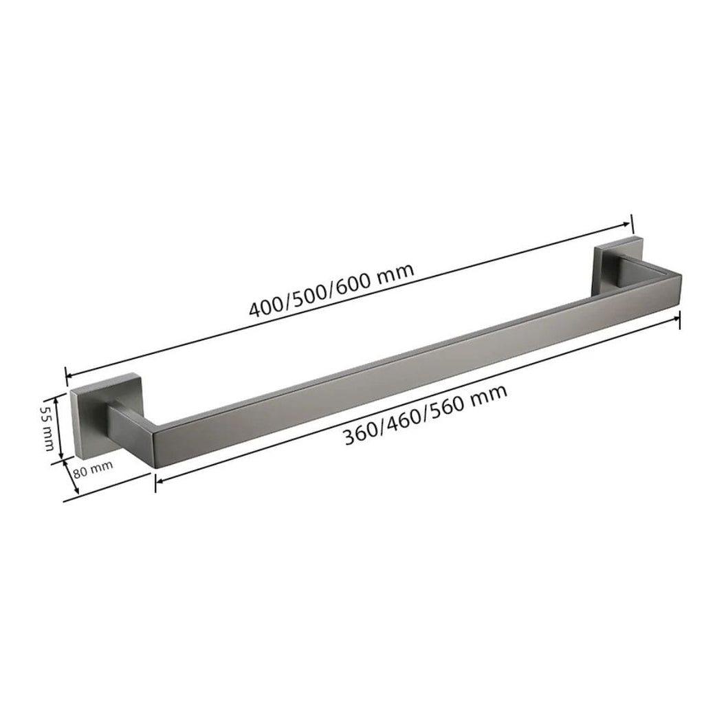 Kit Acessórios Para Banheiro 5 Peças Inox Grafite Escovado