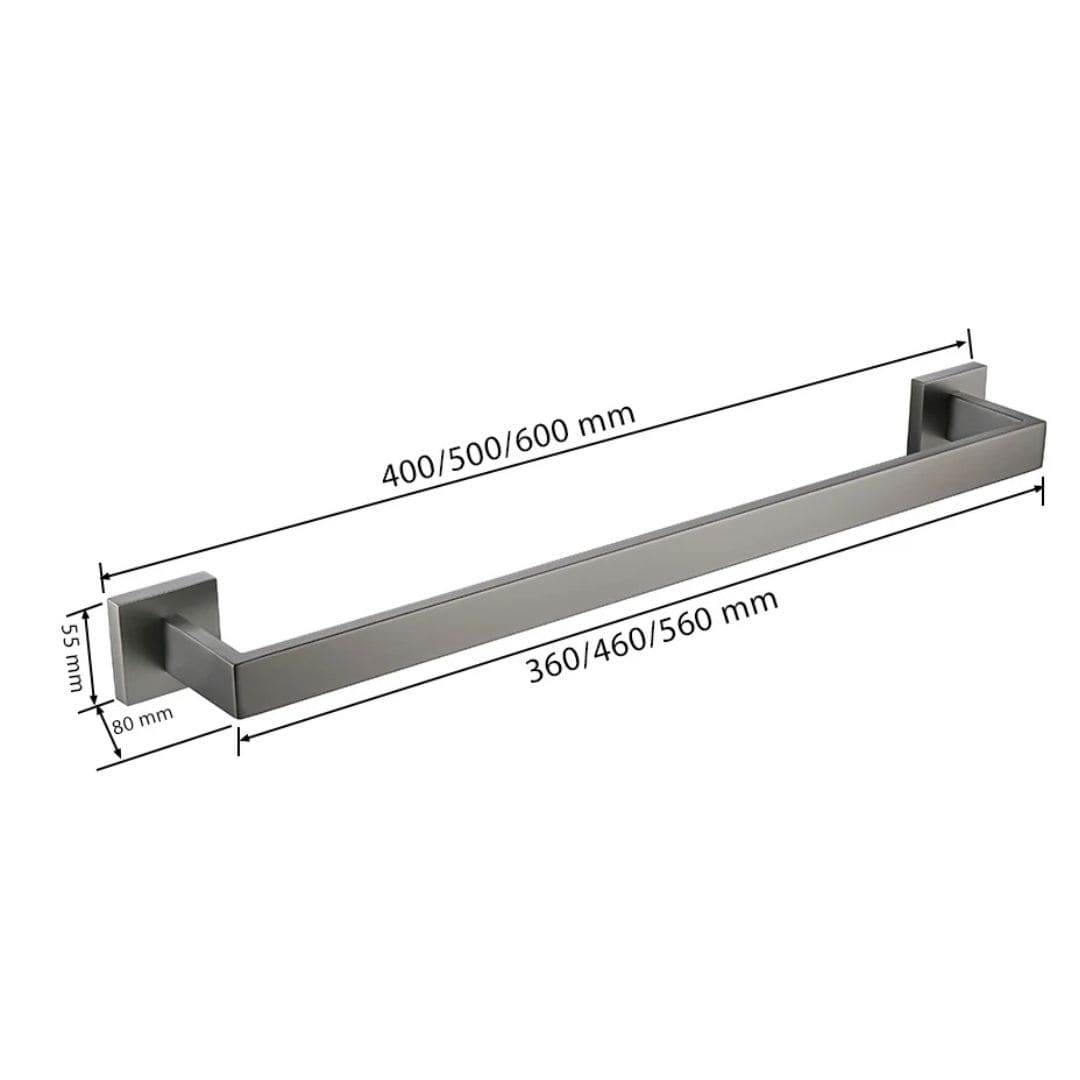 Kit Acessórios Para Banheiro 5 Peças Inox Grafite Escovado